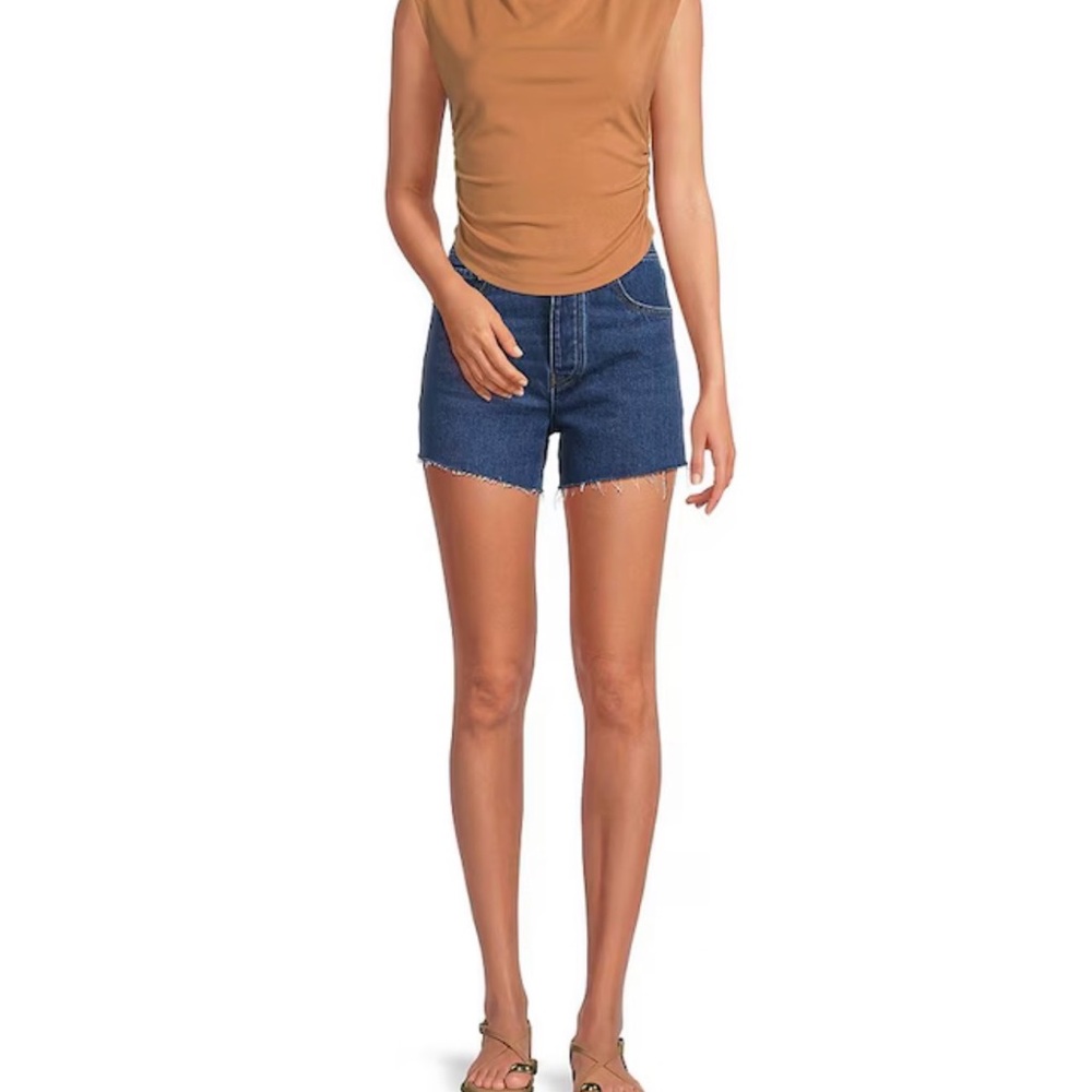 NWT Women’s Gianni Bini Madilyn High Rise Dark Blue Jean Shorts 28 waist